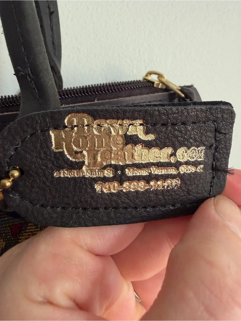 Down Home Leather Woven Pattern  Bag with Black Leather Trim